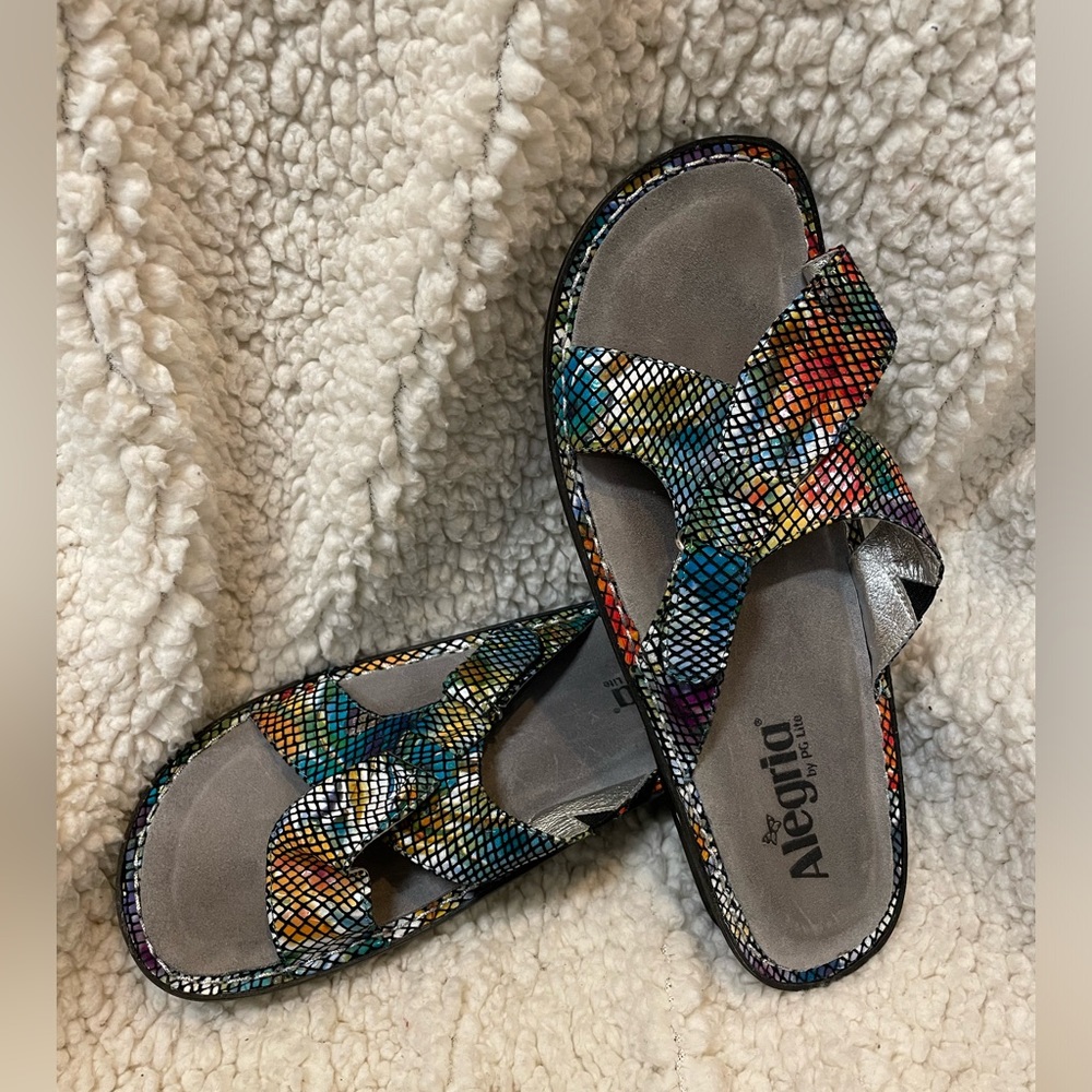 ALEGRIA Women’s Sandals Multicolor Snake Print Euro Size 41